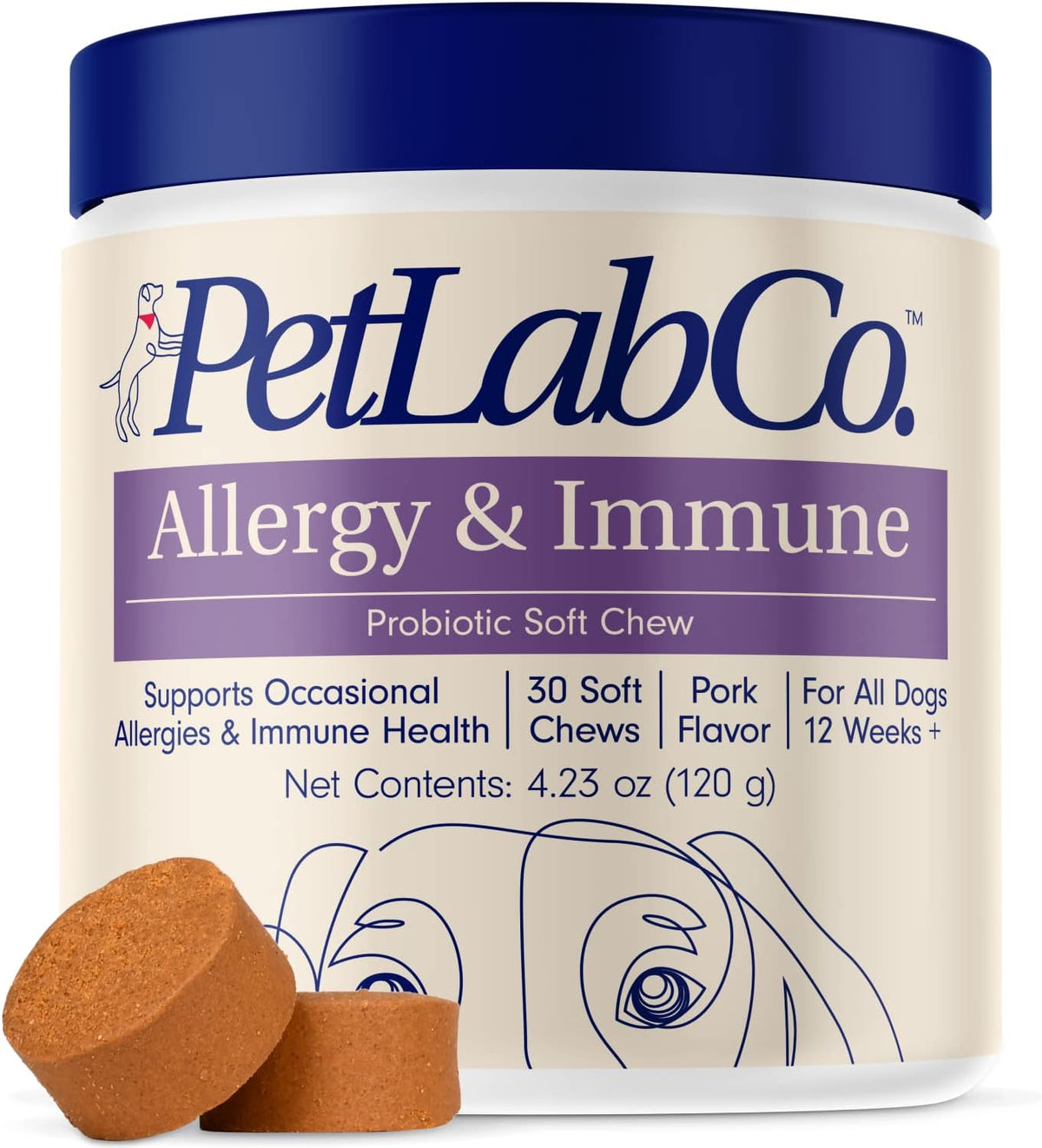 PetLab Co. Allergy & Immune Probiotics for Dogs, Support Seasonal Allergies, Gut & Digestive Health