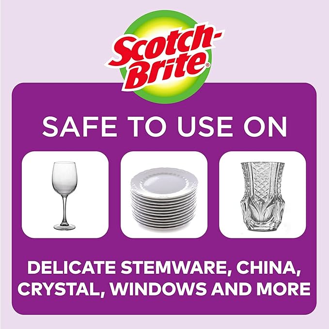 Scotch-Brite Gentle Clean Delicate Scrub Sponges, For Washing Dishes and Cleaning Kitchen, 3 Scrub Sponges
